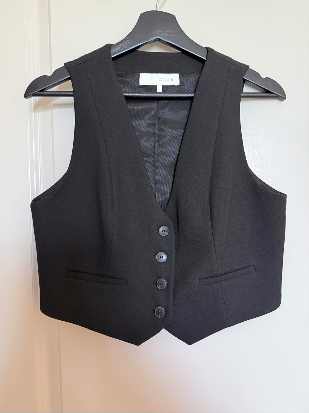 NWOT Zara Black Button-Front Vest